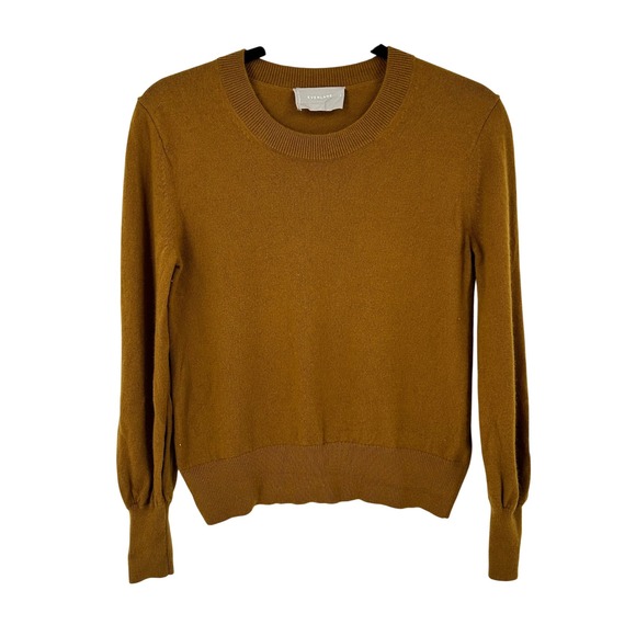 Everlane Womens Sweater Size S Brown Crew Neck Long Sleeve Cashmere Pullover - Picture 1 of 9